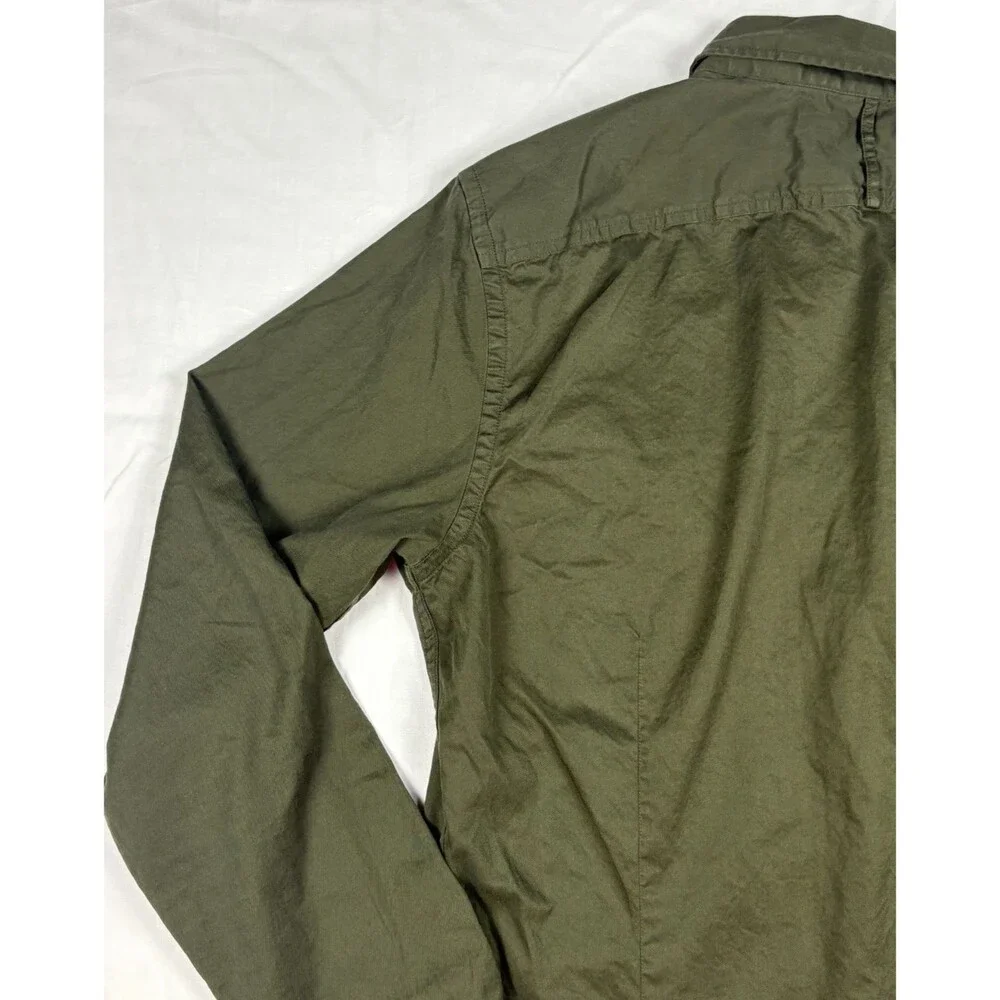 Banana Republic Military Utility Button Up Shirt Olive Green Mens Size Medium